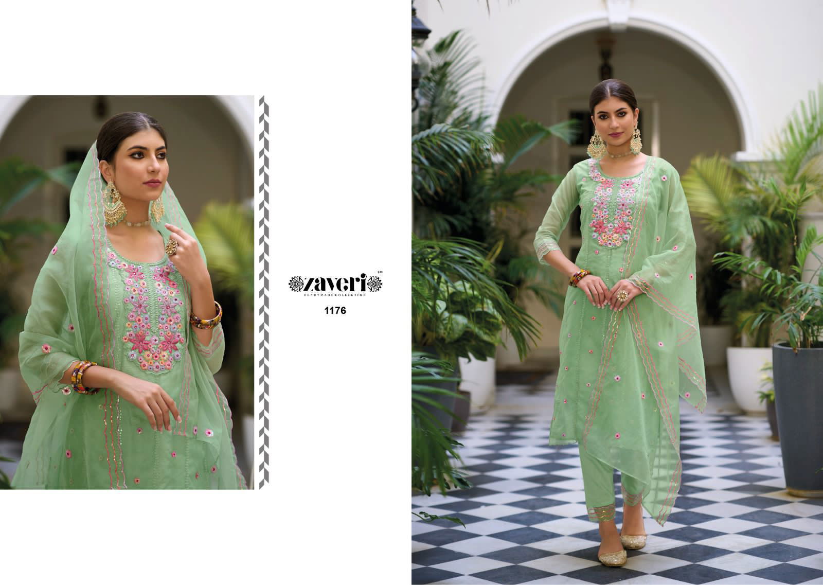 Eliza Zaveri Organza Readymade Suits Catalog